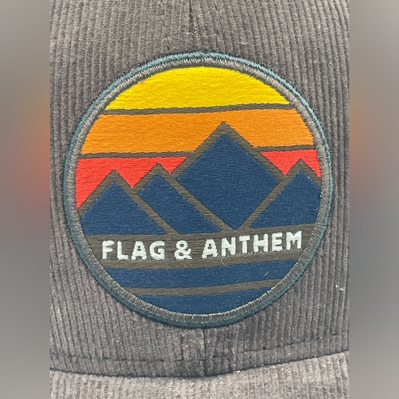 Authentic Flag & Anthem Corduroy & Mesh Hat Embroidered Mountains & Sunset Cap - Picture 2 of 9